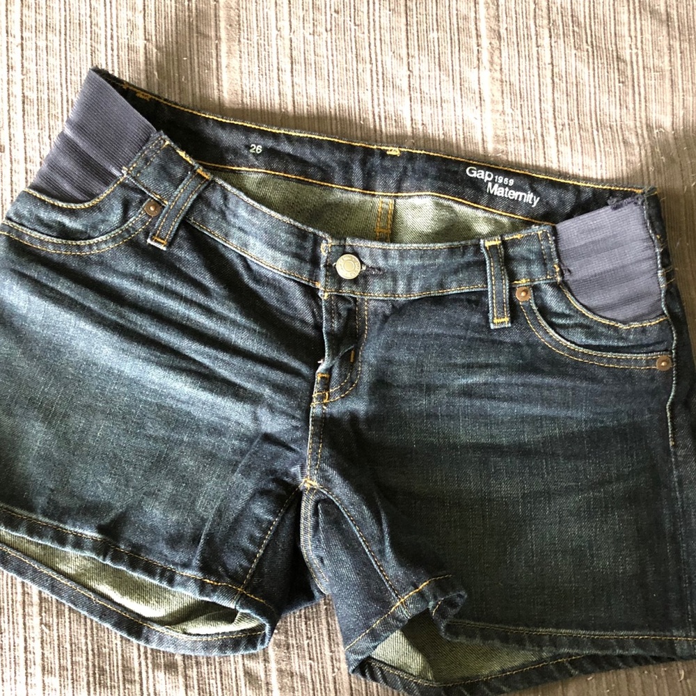 Gap Maternity Inset Panel Denim Shorts
